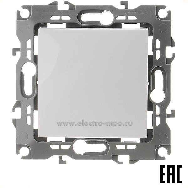 Ю3000. Механизм Эра12 12-1101-01 Б0014621 выключателя 1 кл. с/п белый (Эра)