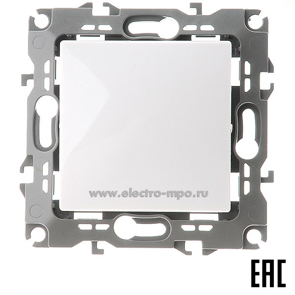 Ю3008. Механизм Эра12 12-1111-01 Б0047830 выключателя кнопочного 1 кл. с/п белый (Эра)