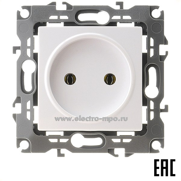 Ю3013. Механизм Эра12 12-2105-01 Б0018254 розетки безвинт. зажим с/п белый (Эра)