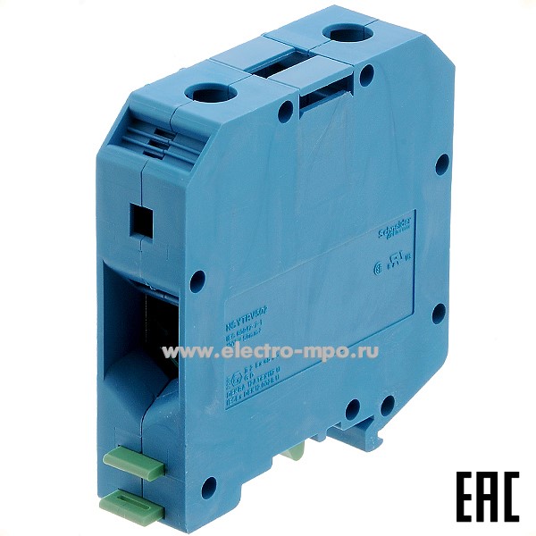 30619. Б0619 Клемма NSYTRV502BL винтовая синяя 50мм2 150А 1000В ширина 20мм (Schneider Electric)