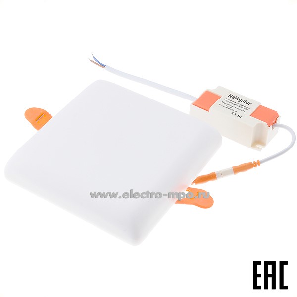 С0828. Светильник 93485 NLP-S2-18W-840-LED 18Вт 1620Лм 4000К светодиодный встраиваемый IP20 (Navigator)