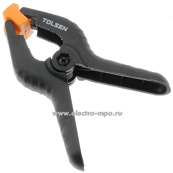 И3507. Струбцина 10198 пружинная 100мм (Электромонтаж, пр-во Tolsen, Китай)