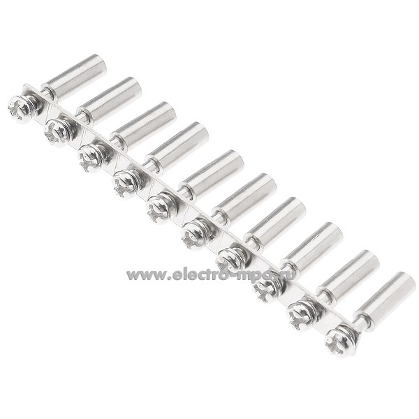 Б0692. Блок перемычек ШС01-6-10 винтовых 32448DEK на 10 полюсов для клемм 6мм2 (DEKraft)