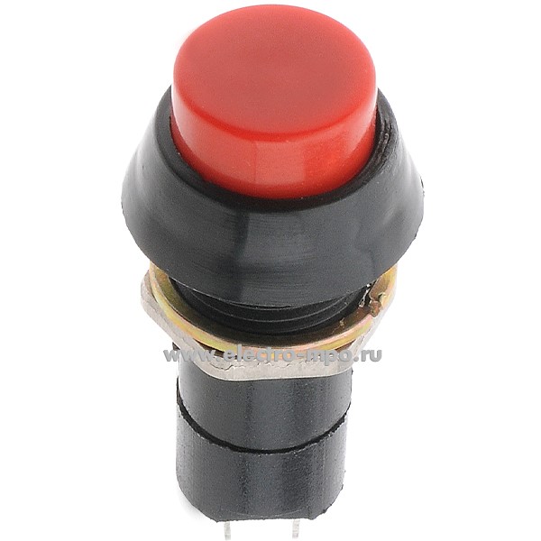 А5764. Выключатель кнопочный PBS-11a красный 250В 3А 1з c фиксацией 56989 (Ruichi Китай)