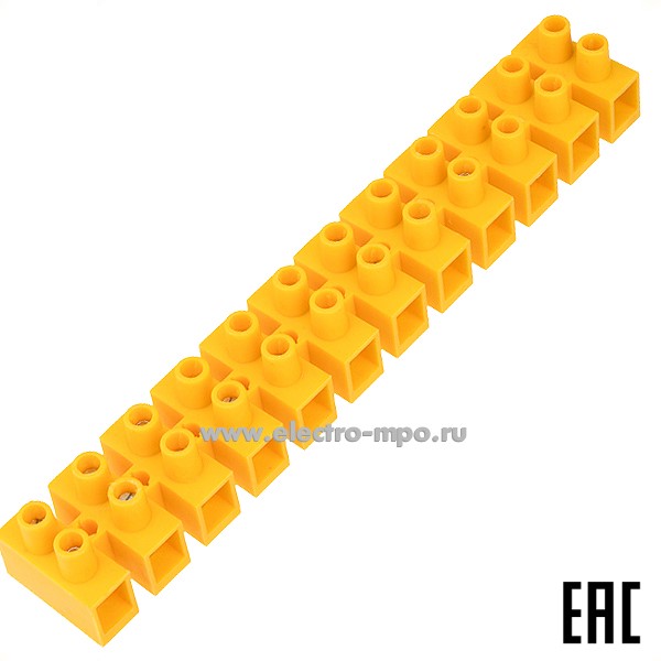 К45. Клеммная винтовая колодка 07-5040-3 KВ-40 25-40 ток 100A полипропилен желтый (Rexant)