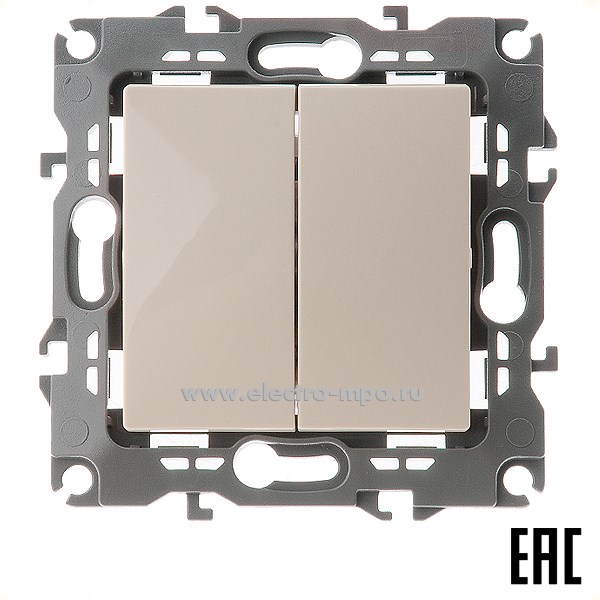 Ю3049. Механизм Эра12 12-1106-02 Б0014664 переключателя 2 кл. с/п слоновая кость (Эра)