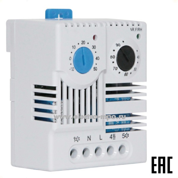 Б3635. Гигротермостат МТРН - F06 23121162 Т= -10+50град. диап.уст. 35-95% отн. влаж. воз. контакт 1 пк
