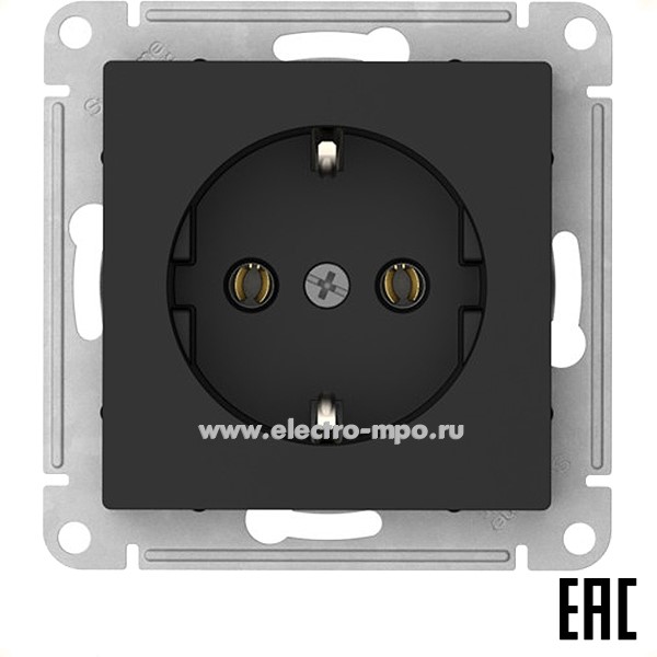 Ю52. Механизм AtlasDesign ATN001043S розетки "евро" безвинт. зажим. с/п карбон (Systeme Electric)