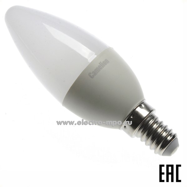 Л0174. Лампа 8Вт LED8-C35/865/E14 220В 780Лм 6500К светодиодная "свеча" дневной свет (Camelion)