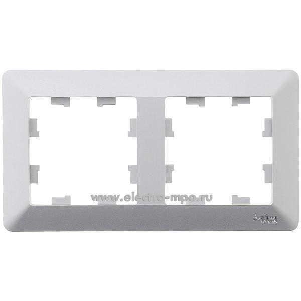 Ю32. Рамка-2 AtlasDesign Air ATN220302 универсальная алюминий/дымчатый черный (Systemе Electric)