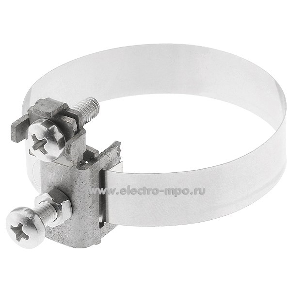 М5745. Хомут NE1102 заземления ленточный для труб D=0-52мм, нерж. сталь (ДКС)