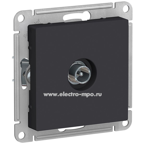 Ю4280. Механизм AtlasDesign ATN001091 TV розетки конечной 1дБ с/п карбон (Systeme Electric)