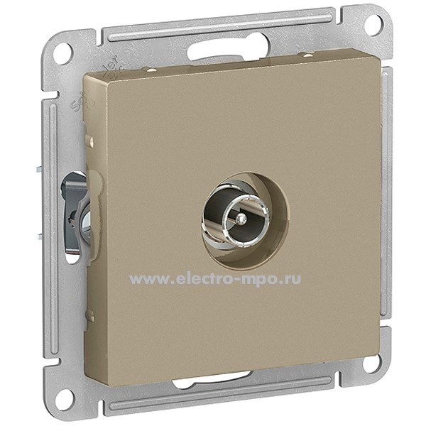 Ю4174. Механизм AtlasDesign ATN000591 TV розетки конечной 1дБ с/п шампань (Systeme Electric)