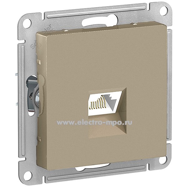 Ю4193. Механизм AtlasDesign ATN000586 розетки компьютерной RJ45 6А с/п шампань (Systeme Electric)