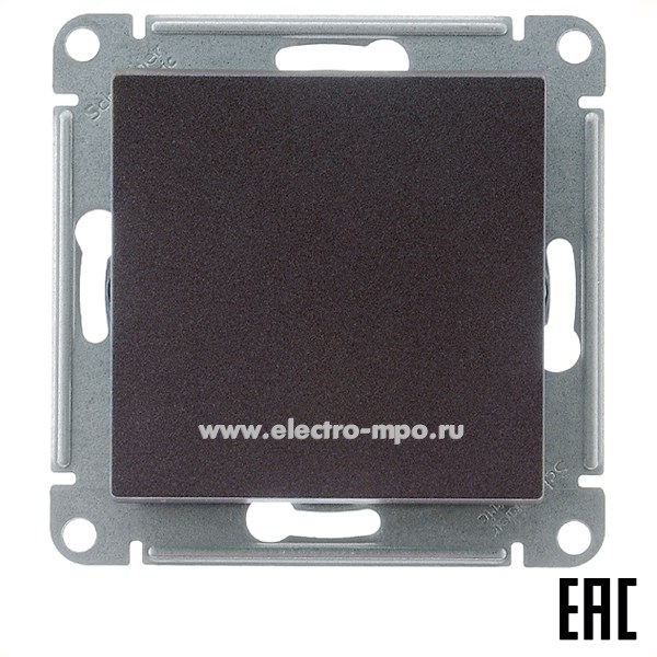 Ю4289. Механизм AtlasDesign ATN000615 выключателя 1кл. кнопочного с/п мокко (Systeme Electric)