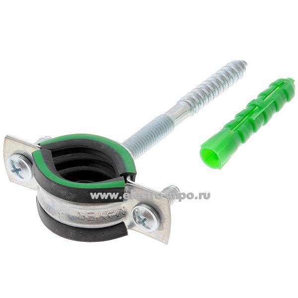 Г6502. Хомут 59901 трубный ТХК 3/4" в комплекте со шпилькой и дюбелем (Fortisflex)