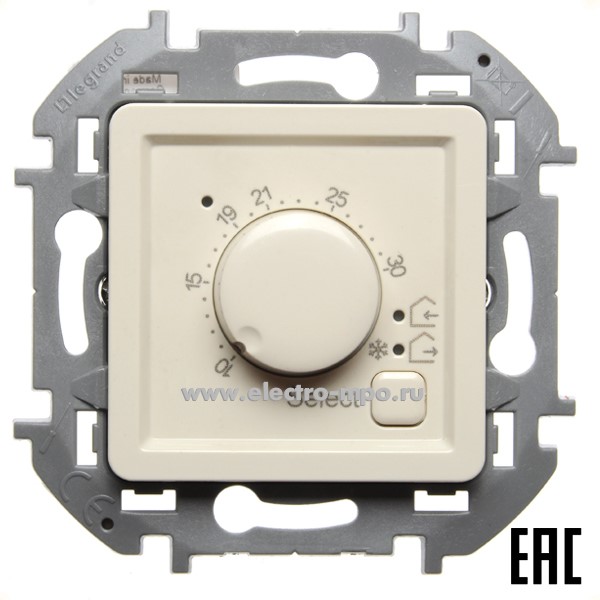 Ю5754. Механизм Inspiria 673811 регулятора теплого пола 7-50град. С с/п слоновая кость (Legrand/Daccord)