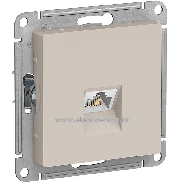 Ю3637. Механизм AtlasDesign ATN000286 розетки компьютерной RJ45 6А с/п бежевый (Systeme Electri
