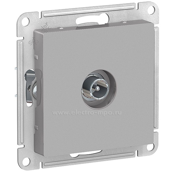 Ю4189. Механизм AtlasDesign ATN000391 TV розетки конечной 1дБ с/п алюминий (Systeme Electric)