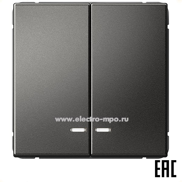 Р2953. Механизм ArtGallery GAL000653 выключателя 2 кл. с/п с подсветкой мокко (Systeme Electric)