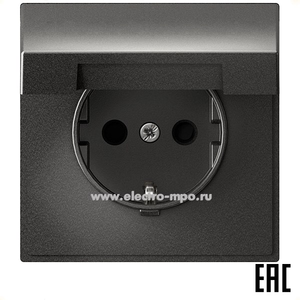Р2965. Механизм ArtGallery GAL000646 розетки "евр" со шторками и крышкой с/п мокко (Systeme Electric)