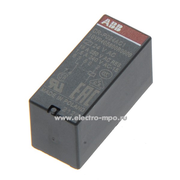 А3200. Реле CR-P024AC1 промежуточное 24B 16А 1 перекл. контакт 1SVR405600R0000 (АВВ)
