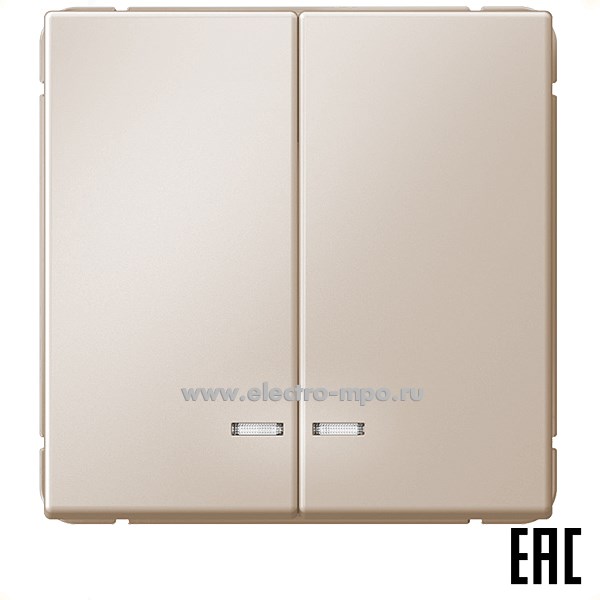 Р2903. Механизм ArtGallery GAL001253 выключателя 2 кл. с/п с подсветкой песочный (Systeme Electric)