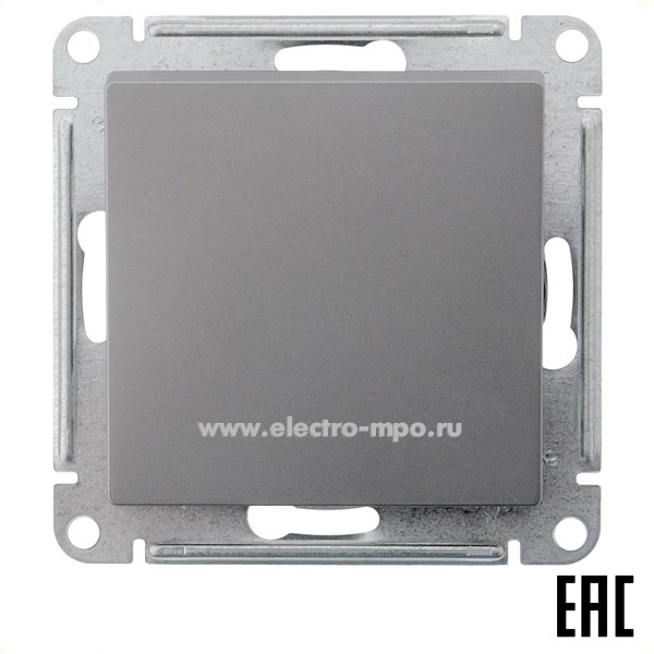 Ю47. Механизм AtlasDesign ATN000915 выключателя 1кл. кнопочного с/п сталь (Systeme Electric)