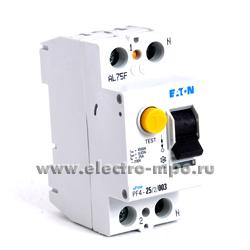 К7602. Устройство защитного отключения PF4-40/2/003 (тип АС) 40А-30мА 230В 1P+N 293169 (Eaton/Moeller)
