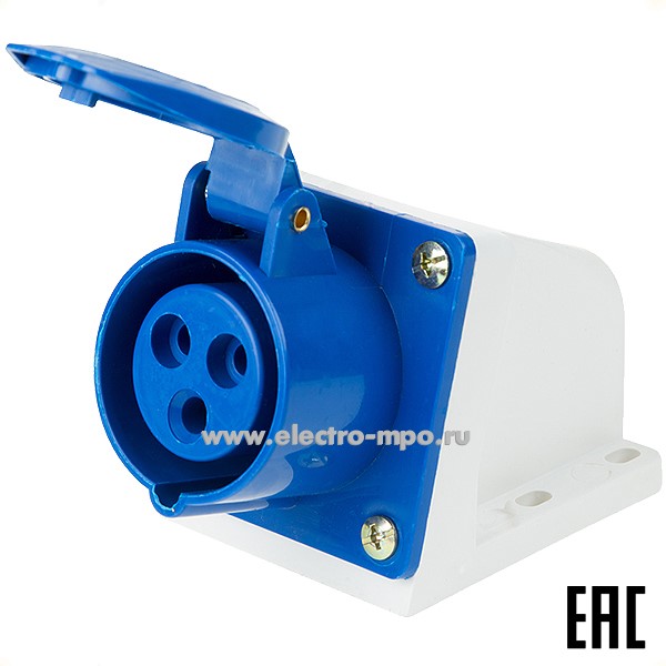 Р66. Розетка 11-8909 113 стационарная 2Р+РЕ 16А 220В IP44 (Rexant)