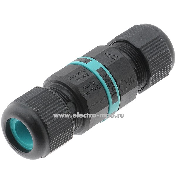 Р9813. Соединитель TEETUBE THP.391.A4A кабельный 3Р+Е 1,5мм2 пластик IP68 черный (Techno Италия)