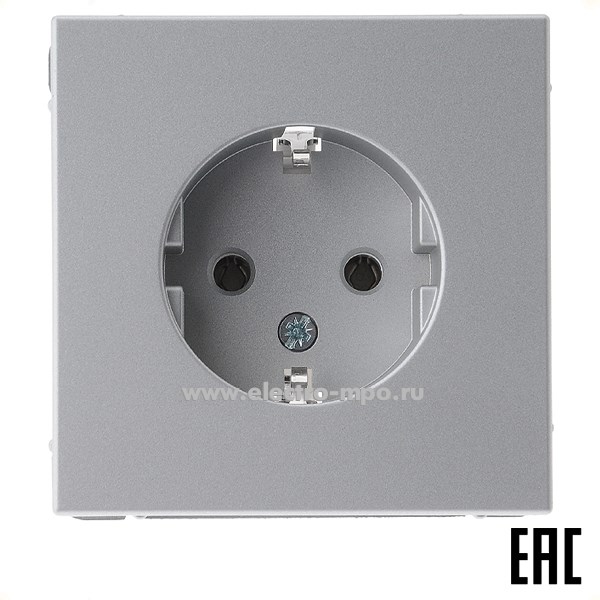 Р3063. Механизм ArtGallery GAL000343 розетки "евр" с/п алюминий (Systeme Electric)