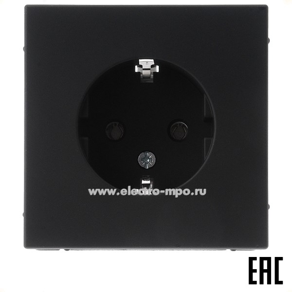 Р3213. Механизм ArtGallery GAL001043 розетки "евр" с/п карбон (Systeme Electric)