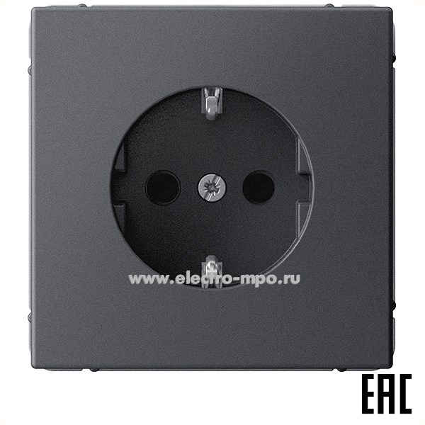 Р3164. Механизм ArtGallery GAL001445 розетки "евр" со шторками с/п базальт (Systeme Electric)