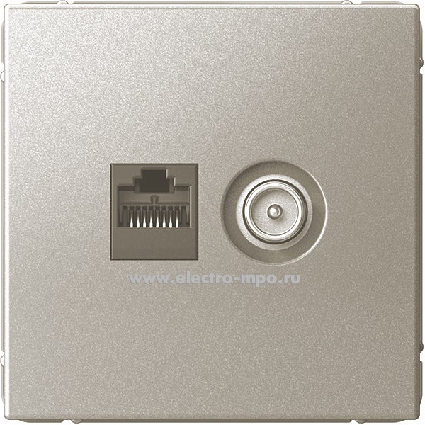 Р3125. Механизм ArtGallery GAL000589 TV розетки + RJ45 5е с/п шампань (Systeme Electric)