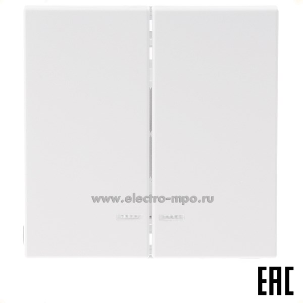 Р2803. Механизм ArtGallery GAL000153 выключателя 2 кл. с/п с подсветкой белый (Systeme Electric)