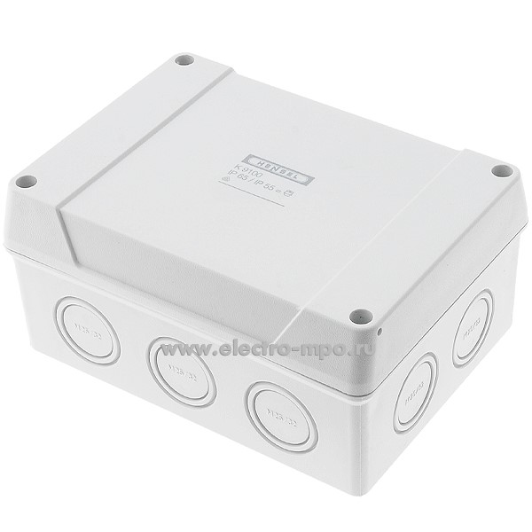 30566.К0566 Коробка K9100 пластиковая 125х167х82мм с сальниками IP55 10 вводов серая (Hensel Германия)