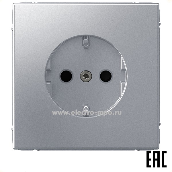 Р3314. Механизм ArtGallery GAL000945 розетки "евр" со шторками с/п сталь (Systeme Electric)