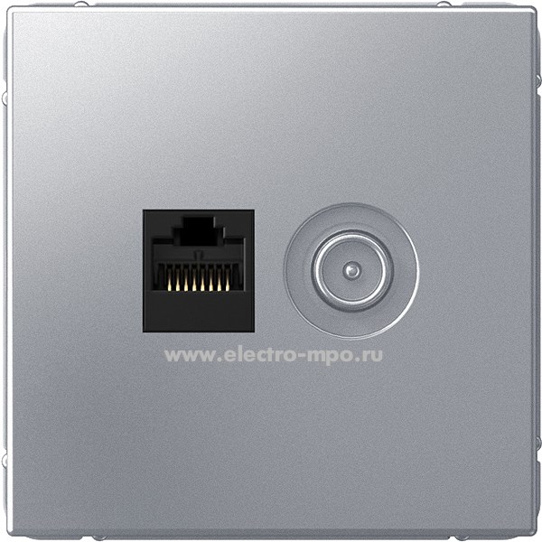 Р3325. Механизм ArtGallery GAL000989 TV розетки + RJ45 5е с/п сталь (Systeme Electric)