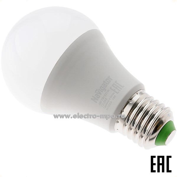 Л0710. Лампа 7Вт 61473 NLL-A60-7-12/24-4K-E27 4000К 12-24В AC/DC светодиод. "груша" х/б свет (Navigator)