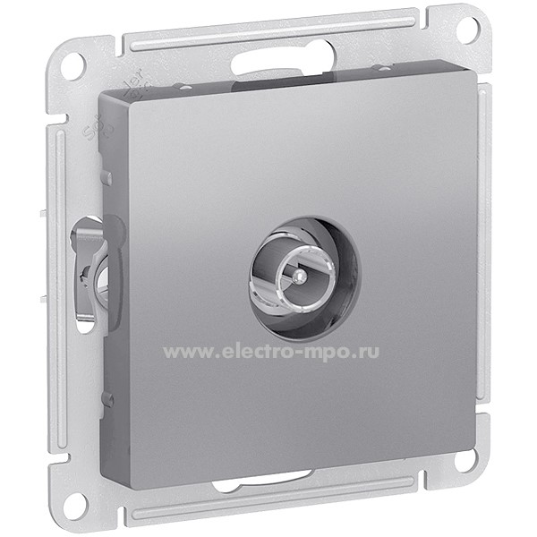 Ю47. Механизм AtlasDesign ATN000992 TV розетки проходной 4дБ с/п сталь (Systeme Electric)