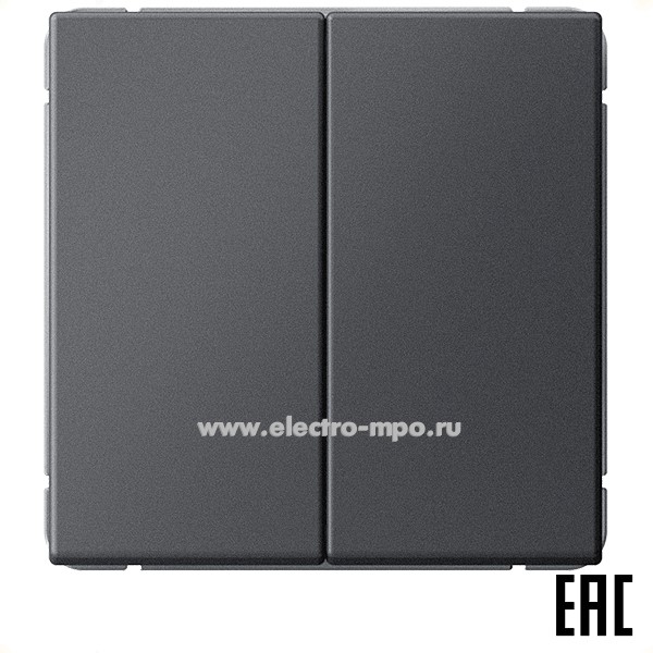 Р3155. Механизм ArtGallery GAL001417 выключателя 2 кл. с/п кнопочный базальт (Systeme Electric)