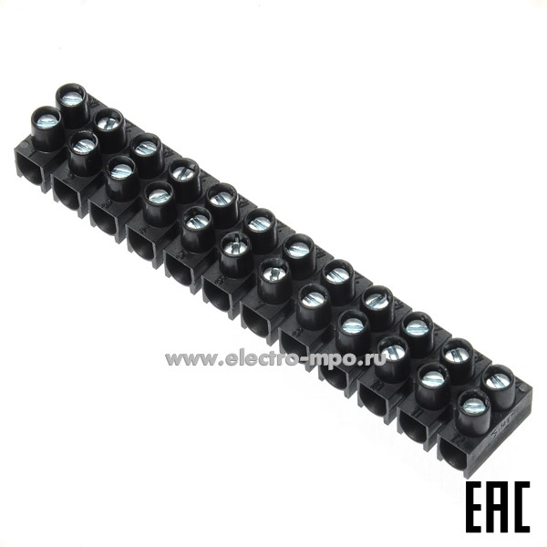 К4589. Блок TYP210_FA клеммный полиамид 12 пар винтовых клемм 2,5 кв.мм черный (Kopos Kolin Чехия)