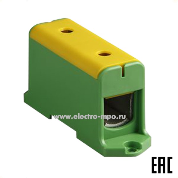Б6915. Клемма КЕ64.3(R) винтовая жёлто-зелёная 35-240мм2 800В ширина 37,5мм (Ensto)
