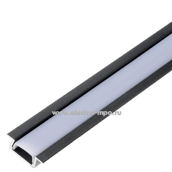 Д1530. Профиль 523120 GAL-GLS-2000-7-22-B черный алюмин. врезной 7х22мм L=2000мм для СД ленты (General)