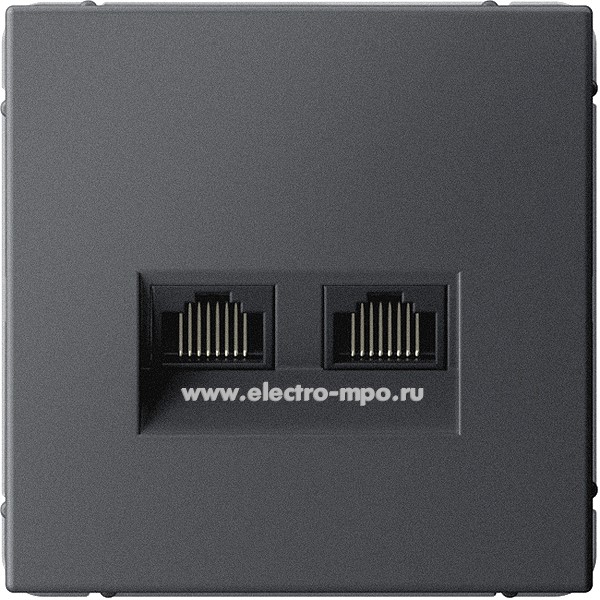 Р3179. Механизм ArtGallery GAL001488 розетки компьютерной 2 входа RJ45 6А с/п базальт (Systeme Electric)