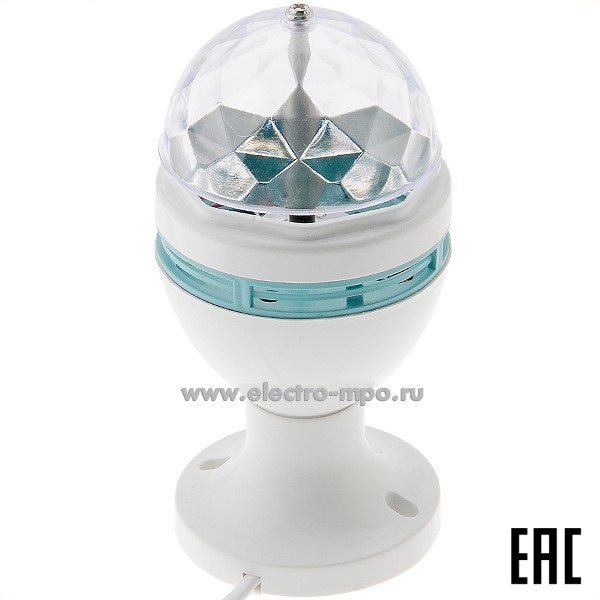 С5196. Светодиодная "Диско-лампа" 601-251 220В 6Вт 5LED E27 с подставкой RGB IP20 (NEON-NIGHT)