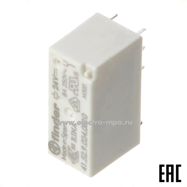 А9417. Реле промежуточное 41.52.9.024.0010 24В DC 8А 2перекл. контакта серия 41 (Finder)