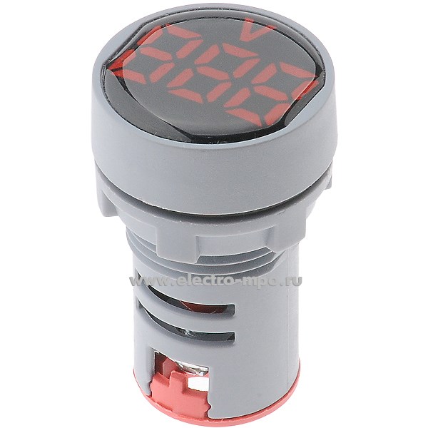 Б1805. Вольтметр цифровой DMS-105  20-500В, 28,5 мм, уст. диам. 22 мм, индикация - красный (Ruichi Китай)