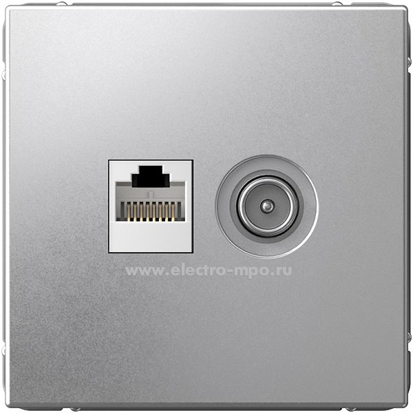 Р3075. Механизм ArtGallery GAL000389 TV розетки + RJ45 5е с/п алюминий (Systeme Electric)